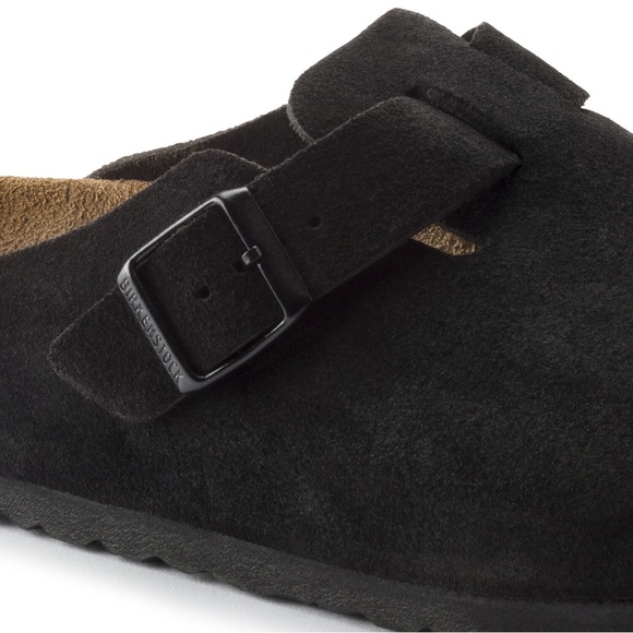 NWT Authentic Birkenstock Boston Soft Footbed Suede Leather in Black - Picture 9 of 16